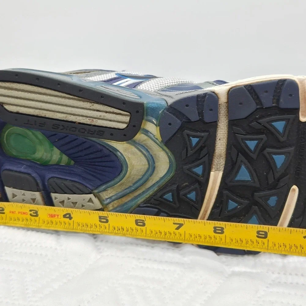 Brooks Shoes Athletic Men Blue, White And Gold Run Casual Length-12.5